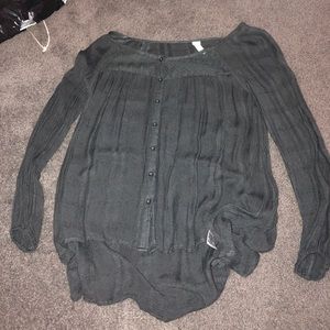 Charcoal/ navy blue blouse